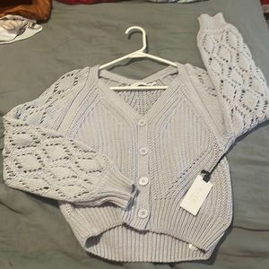 Astr the lane lavender bottom up cardigan knit button up ; new with tag